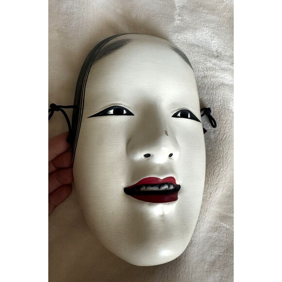 Antique NOH Japanese Young Girl Mask Ko-omote Japan Pottery - Picture 8 of 10